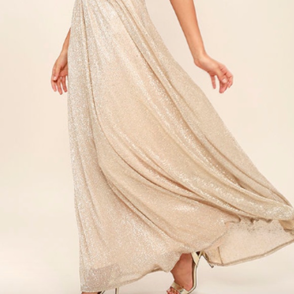 Lulus Always Moving Gold Maxi Dress - Picture 4 of 4